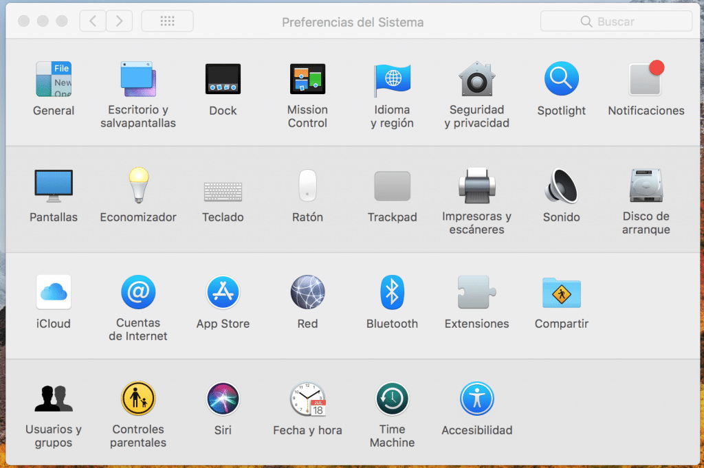 Preferencias del sistema en Mac OX Preferencias del sistema en Mac OX